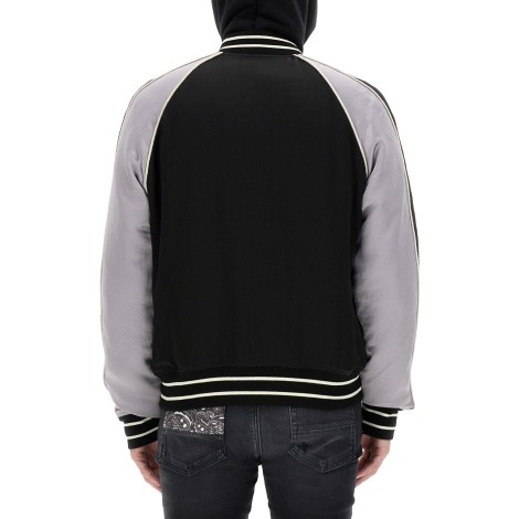 amiri varsity jacket with logo embroidery