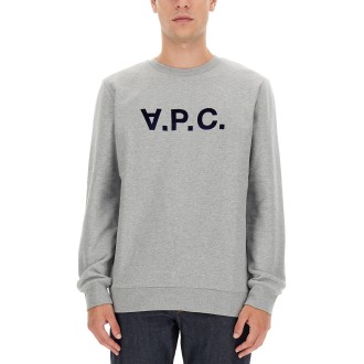 a.p.c. flocked logo sweatshirt