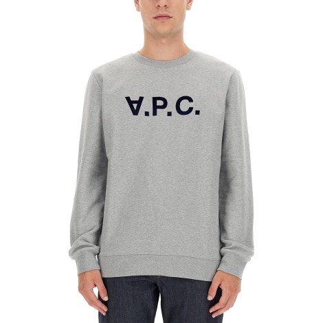 a.p.c. flocked logo sweatshirt