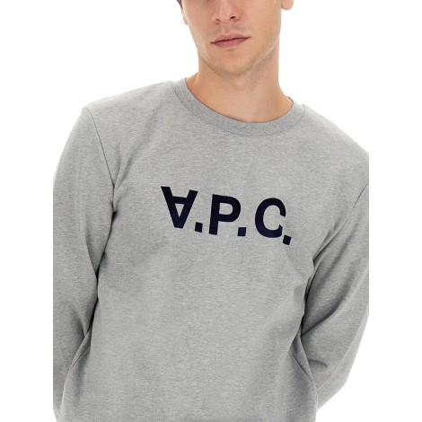 a.p.c. flocked logo sweatshirt