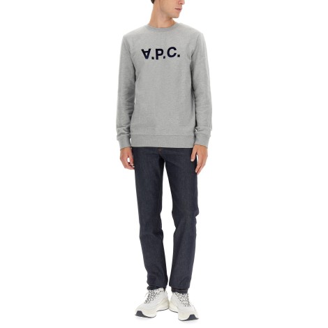 a.p.c. flocked logo sweatshirt