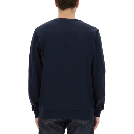 a.p.c. flocked logo print crewneck sweatshirt