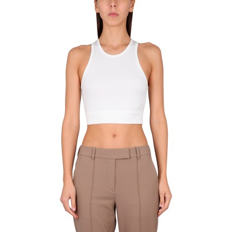 helmut lang crop top with cut out detail