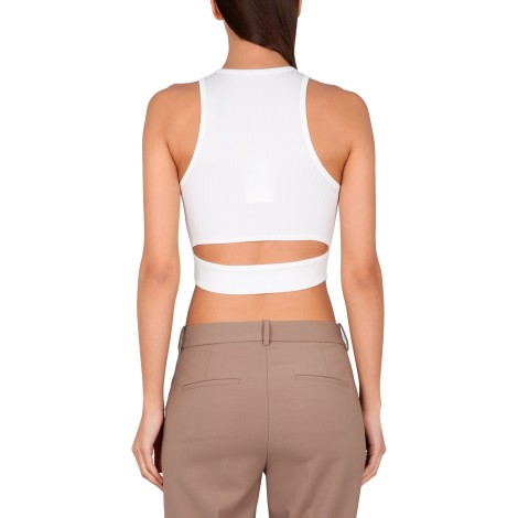 helmut lang crop top with cut out detail