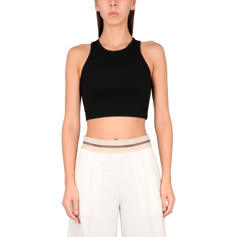 helmut lang crop top with cut out detail