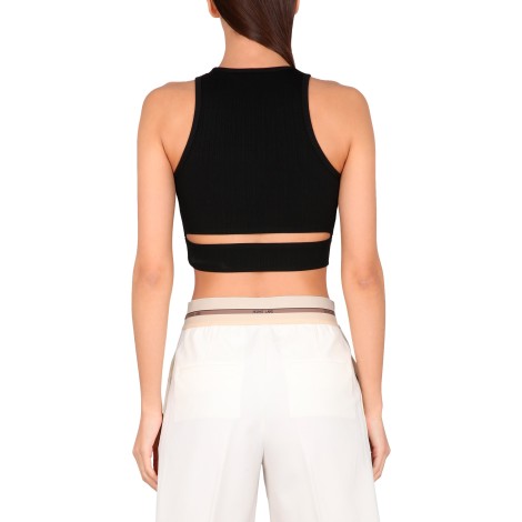 helmut lang crop top with cut out detail