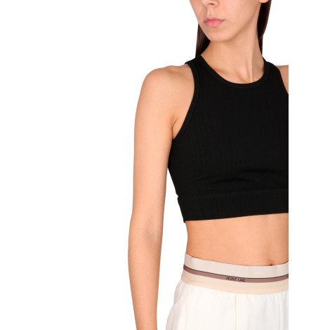 helmut lang crop top with cut out detail