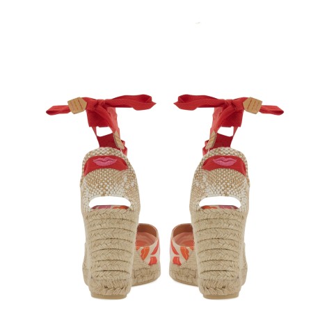 castaner clear espadrille with print