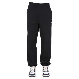 msgm jogging pants with lettering logo