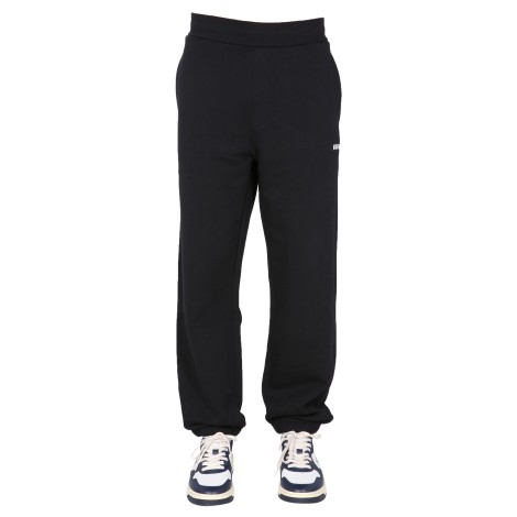 msgm jogging pants with lettering logo