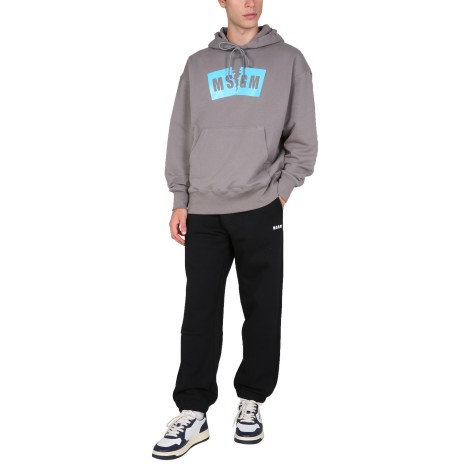 msgm jogging pants with lettering logo