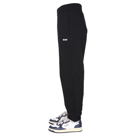 msgm jogging pants with lettering logo