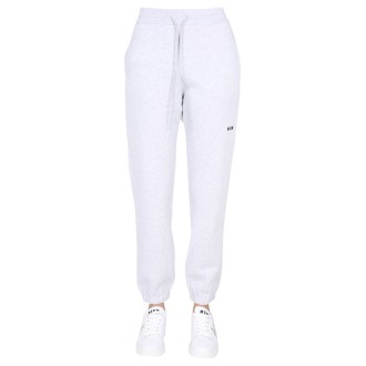 msgm jogging pants with logo print