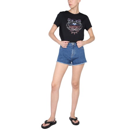 kenzo logo embroidery shorts