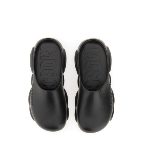 moschino rubber teddy sole mules