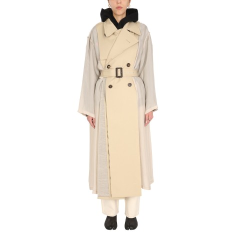 maison margiela two-material trench