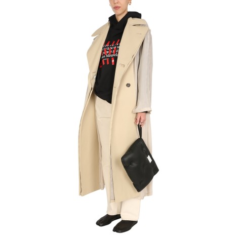 maison margiela two-material trench