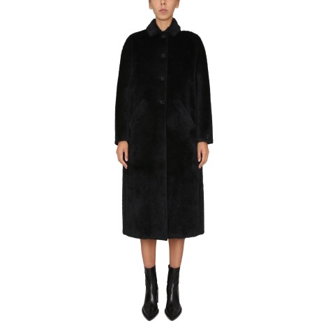 courreges oversized coat with logo