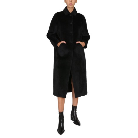 courreges oversized coat with logo