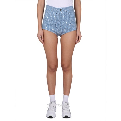 rotate birger christensen sequined denim shorts