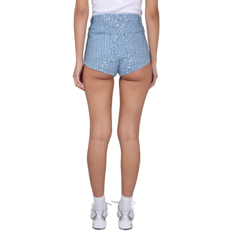 rotate birger christensen sequined denim shorts