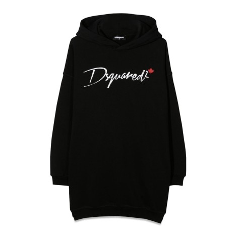 dsquared over hooded sweatshirt dress