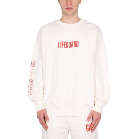 helmut lang logo print sweatshirt