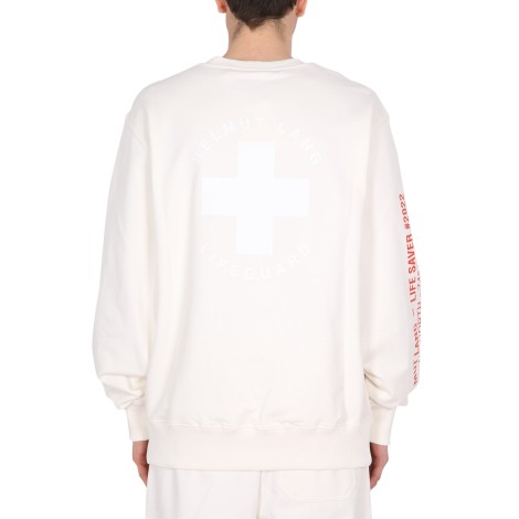 helmut lang logo print sweatshirt