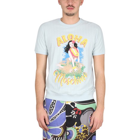 moschino hawaiian print t-shirt