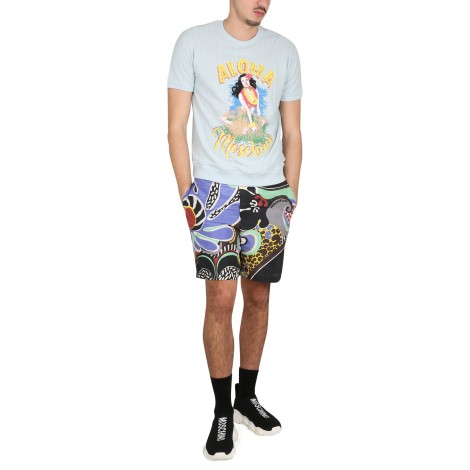 moschino hawaiian print t-shirt