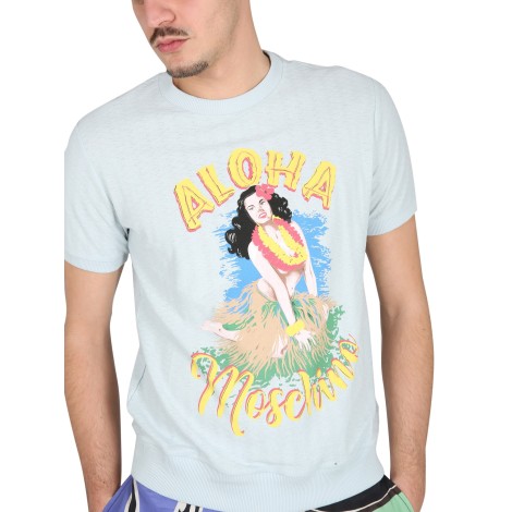 moschino hawaiian print t-shirt