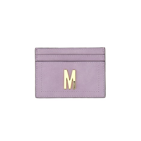 moschino card holder with gold plaque