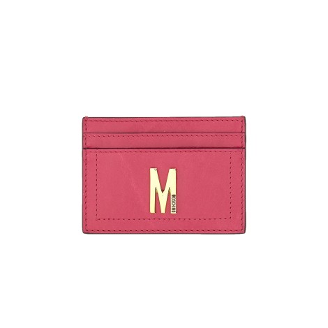 moschino card holder with gold plaque