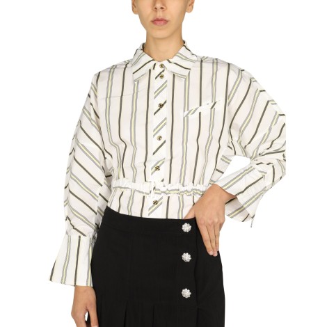 ganni striped pattern shirt 