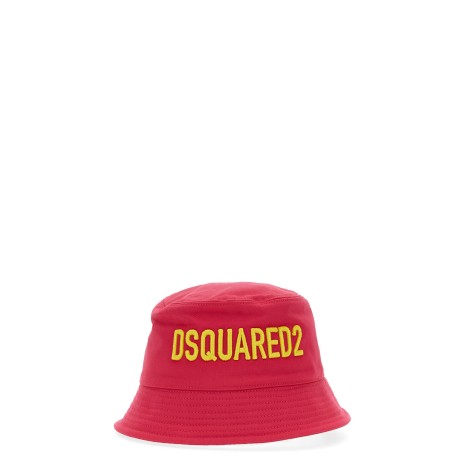 dsquared bucket hat with logo embroidery