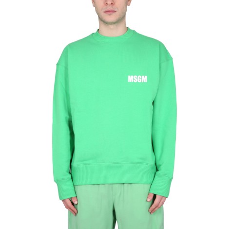 msgm crewneck sweatshirt with logo