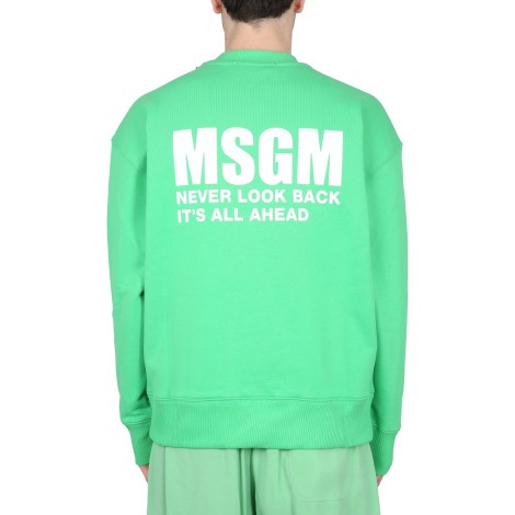 msgm crewneck sweatshirt with logo