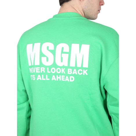 msgm crewneck sweatshirt with logo