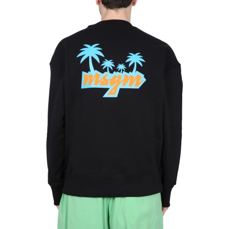 msgm crewneck sweatshirt with logo