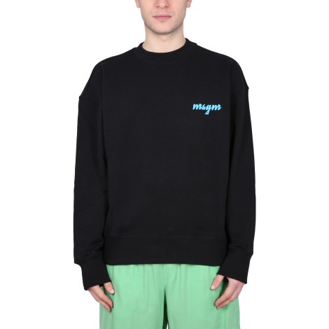 msgm crewneck sweatshirt with logo