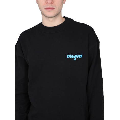 msgm crewneck sweatshirt with logo