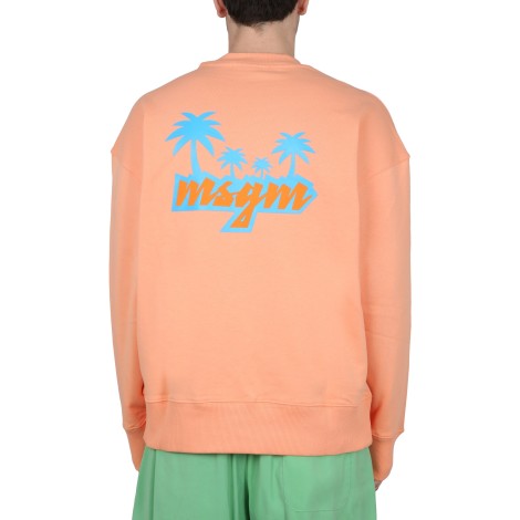 msgm crewneck sweatshirt with logo