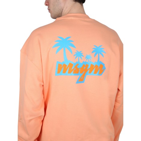 msgm crewneck sweatshirt with logo