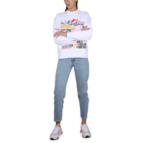 msgm crewneck sweatshirt with logo