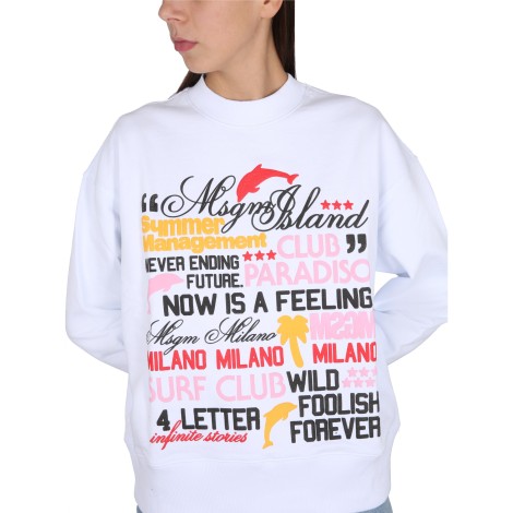 msgm crewneck sweatshirt with logo