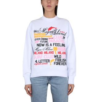 msgm crewneck sweatshirt with logo