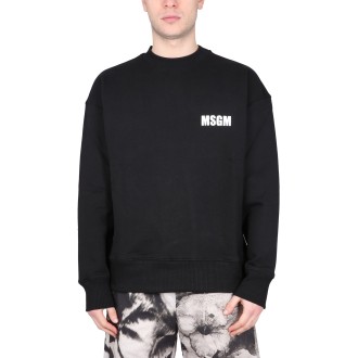 msgm crewneck sweatshirt with logo