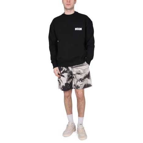 msgm crewneck sweatshirt with logo