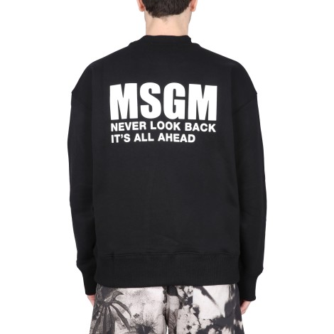 msgm crewneck sweatshirt with logo