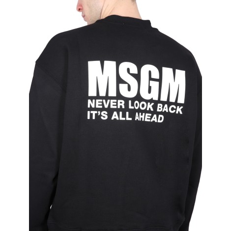 msgm crewneck sweatshirt with logo